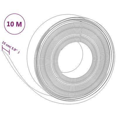 vidaXL Travní lemy 4 ks šedé 10 m 15 cm polyethylen