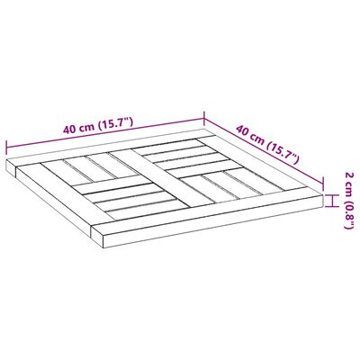 vidaXL Stolní deska 40 x 40 x 2 cm čtvercová masivní akáciové dřevo