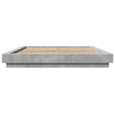 vidaXL Rám postele s LED osvětlením betonově šedý 160x200 cm kompozit