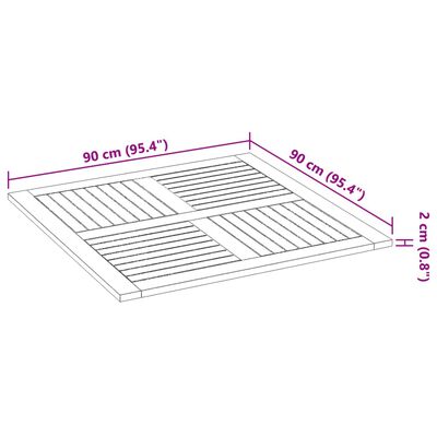 vidaXL Stolní deska 90 x 90 x 2,2 cm čtvercová masivní akáciové dřevo