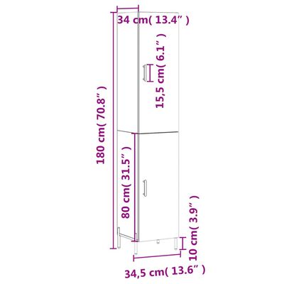 vidaXL Skříň highboard betonově šedá 34,5x34x180 cm kompozitní dřevo