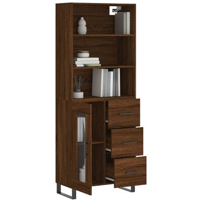 vidaXL Skříň highboard hnědý dub 69,5 x 34 x 180 cm kompozitní dřevo