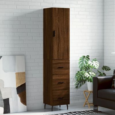 vidaXL Skříň highboard hnědý dub 34,5 x 34 x 180 cm kompozitní dřevo