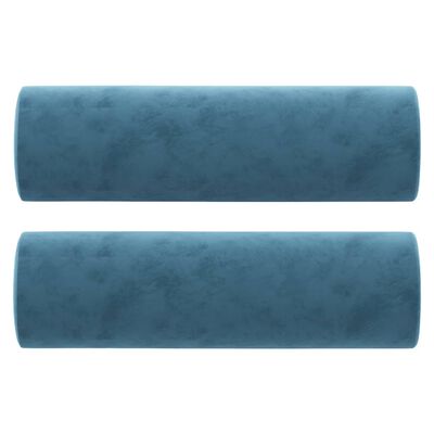 vidaXL 3místná pohovka s polštáři modrá 180 cm samet