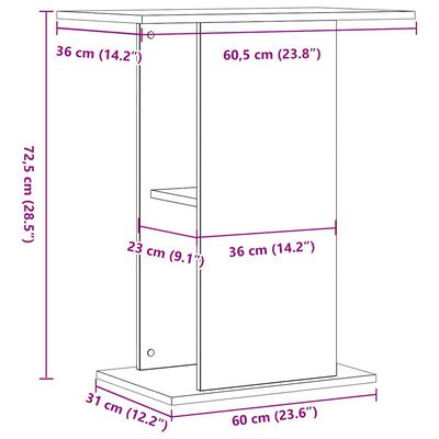 vidaXL Stojan na akvárium dub artisan 36x60,5x72,5 cm kompozitní dřevo