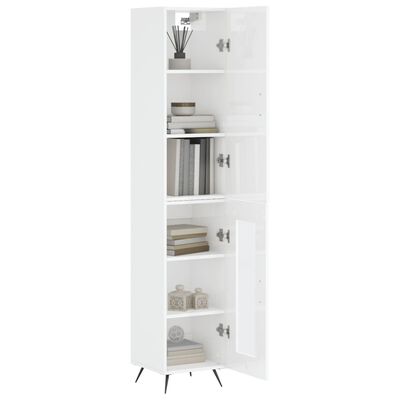 vidaXL Skříň highboard bílá s vysokým leskem 34,5x34x180 cm kompozit