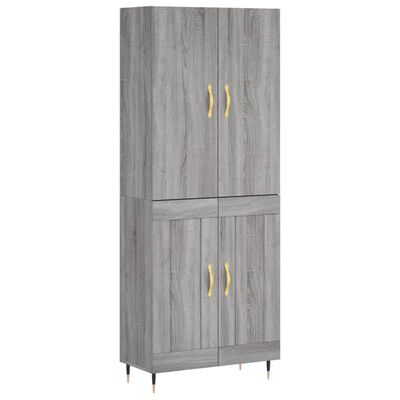 vidaXL Skříň highboard šedá sonoma 69,5 x 34 x 180 cm kompozitní dřevo