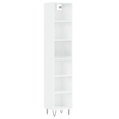 vidaXL Skříň highboard bílá s vysokým leskem 34,5x32,5x180 cm kompozit