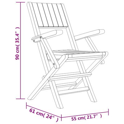 vidaXL Skládací zahradní židle 6 ks 55x61x90 cm masivní teakové dřevo