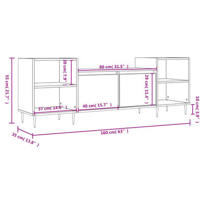 vidaXL TV skříňka šedá sonoma 160x35x55 cm kompozitní dřevo