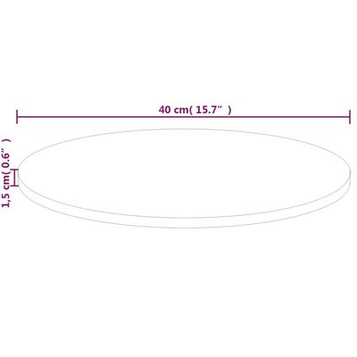 vidaXL Kulatá stolní deska Ø40x1,5 cm masivní dub bez povrchové úpravy