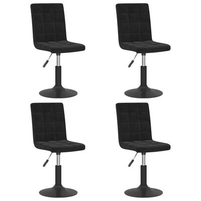 vidaXL Otočné jídelní židle 4 ks černé samet