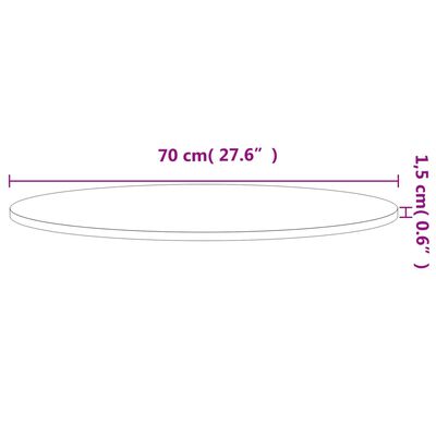 vidaXL Stolní deska Ø 70 x 1,5 cm kulatá masivní bukové dřevo