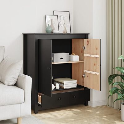 vidaXL Skříň highboard černá 83 x 41,5 x 100 cm masivní borové dřevo