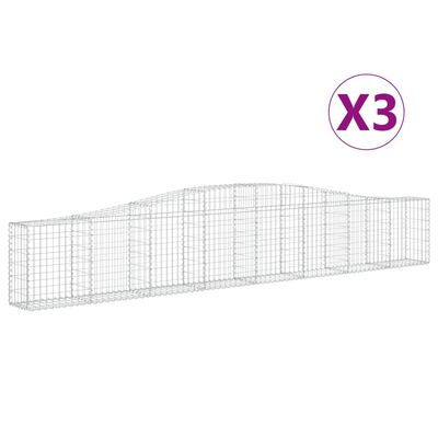 vidaXL Klenuté gabionové koše 3 ks 400x30x60/80 cm pozinkované železo