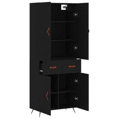 vidaXL Skříň highboard černá 69,5 x 34 x 180 cm kompozitní dřevo