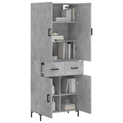 vidaXL Skříň highboard betonově šedá 69,5x34x180 cm kompozitní dřevo