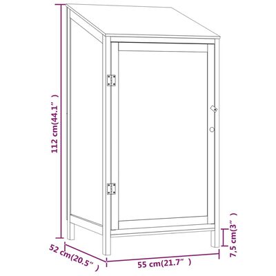 vidaXL Zahradní kůlna hnědá 55 x 52 x 112 cm masivní jedlové dřevo