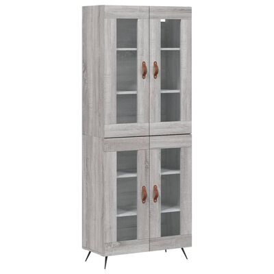 vidaXL Skříň highboard šedá sonoma 69,5 x 34 x 180 cm kompozitní dřevo