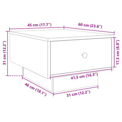 vidaXL Konferenční stolek hnědý dub 60 x 45 x 31 cm kompozitní dřevo