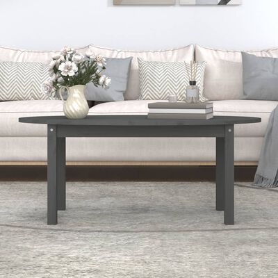 vidaXL Konferenční stolek šedý 110 x 55 x 45 cm masivní borové dřevo