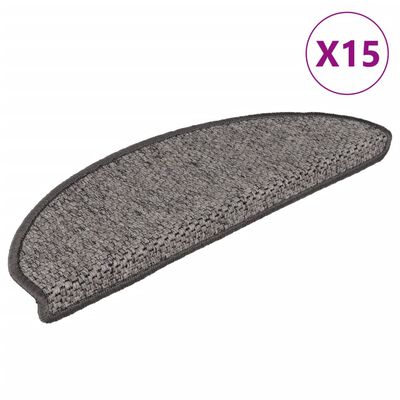 vidaXL Samolepicí nášlapy na schody sisal 15 ks 65x21x4 cm hnědobéžové