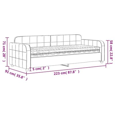 vidaXL Válenda s matrací světle šedá 80 x 200 cm samet