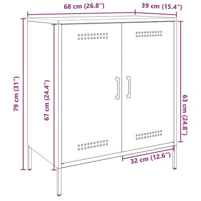 vidaXL Příborník antracitový 68 x 39 x 79 cm ocel