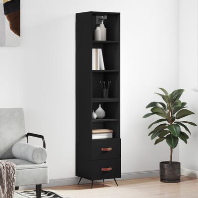 vidaXL Skříň highboard černá 34,5 x 34 x 180 cm kompozitní dřevo