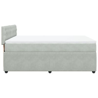 vidaXL Box spring postel s matrací světle šedá 140x200 cm samet