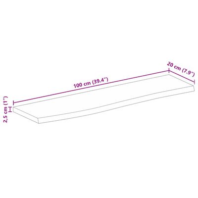 vidaXL Stolní deska živá hrana 100 x 20 x 2,5 cm masivní mangovník