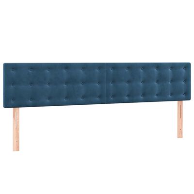 vidaXL Box spring postel s matrací tmavě modrá 160x200 cm samet