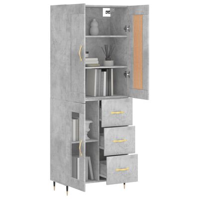 vidaXL Skříň highboard betonově šedá 69,5x34x180 cm kompozitní dřevo