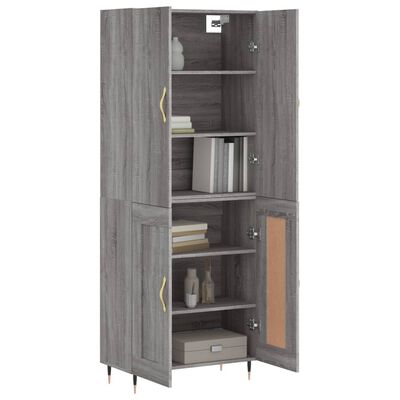 vidaXL Skříň highboard šedá sonoma 69,5 x 34 x 180 cm kompozitní dřevo