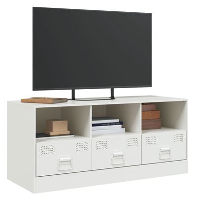 vidaXL TV skříňka bílá 99 x 39 x 44 cm ocel