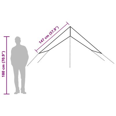 vidaXL Kempingová plachta šedá a oranžová 500 x 294 cm nepromokavá