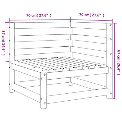 vidaXL Zahradní pohovky rohové 2 ks 70x70x67 cm masivní borové dřevo