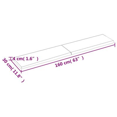 vidaXL Koupelnová deska tmavě hnědá 160x30x(2-4) cm ošetřený masivní