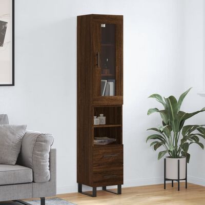 vidaXL Skříň highboard hnědý dub 34,5 x 34 x 180 cm kompozitní dřevo