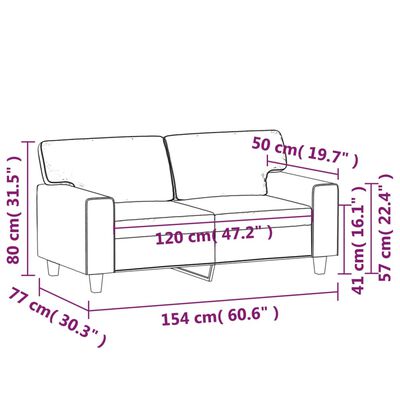 vidaXL 2místná pohovka černá 120 cm umělá kůže