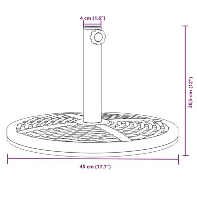 vidaXL Stojan na slunečník pro tyč Ø 38 / 48 mm 12 kg kruhový