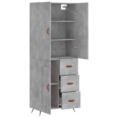 vidaXL Skříň highboard betonově šedá 69,5x34x180 cm kompozitní dřevo