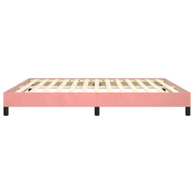 vidaXL Rám postele růžový 160 x 200 cm samet