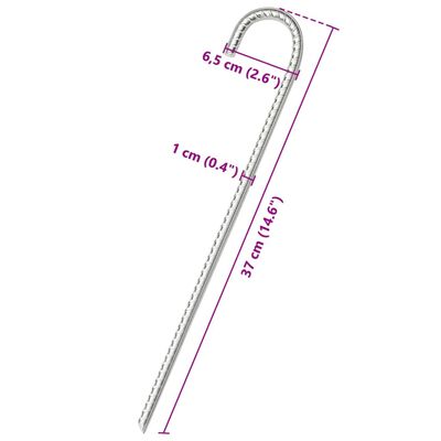 vidaXL Stanové kolíky 6 ks 37 cm Ø 10 mm pozinkovaná ocel