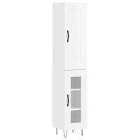 vidaXL Skříň highboard bílá s vysokým leskem 34,5x34x180 cm kompozit