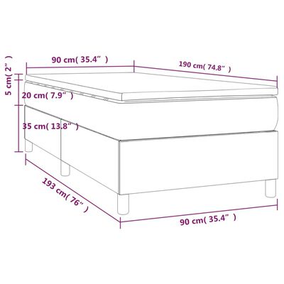 vidaXL Box spring postel s matrací šedá 90x190 cm umělá kůže