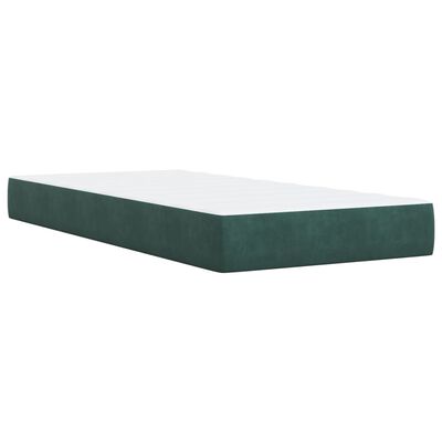 vidaXL Box spring postel s matrací tmavě zelená 80 x 200 cm samet