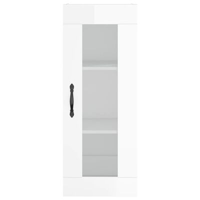 vidaXL Skříň highboard bílá s vysokým leskem 34,5x34x180 cm kompozit