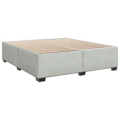 vidaXL Box spring postel s matrací světle šedá 180x200 cm samet