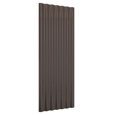 vidaXL Střešní panely 12 ks práškově lakovaná ocel hnědé 100 x 36 cm